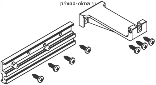 Комплект крепления для установки привода Aprimatic VARIA на фрамугу с нижним подвесом (открывание внутрь)