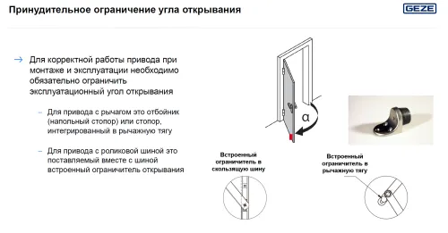 Электропривод ECturn SV GEZE для распашных дверей фото 10