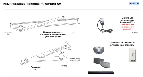 Электропривод Powerturn SV 230В GEZE для распашных дверей фото 11