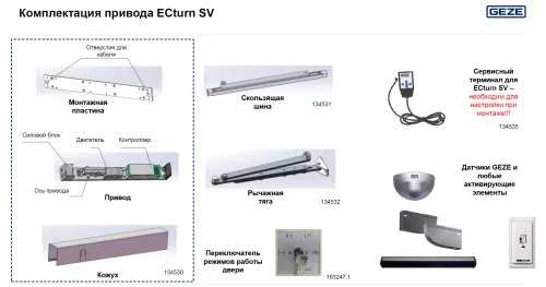 Электропривод ECturn SV GEZE для распашных дверей фото 6